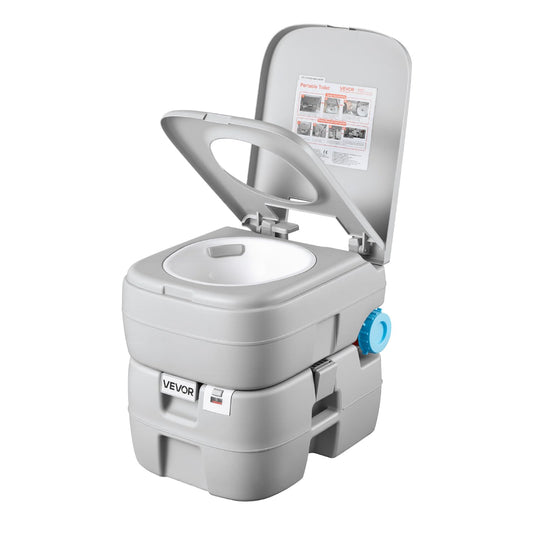 VEVOR Portable Toilet, 7.9 Gal Detachable Waste Tank & 5 Gal Flush Tank, 200 Flushes, Camping Toilet for Adults, Outdoor Porta Potty with Level Indicator, Suitable for RV Travel, Camping, Hiking