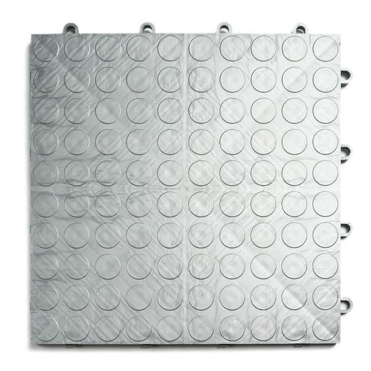 Big Floors GarageDeck Garage Floor Tiles, Interlocking Garage Flooring, Coin Pattern Non-Slip Heavy-Duty Copolymer Modular Tile (Alloy, 48 Pack of 12 x 12" Tiles, 48 Sq Ft)