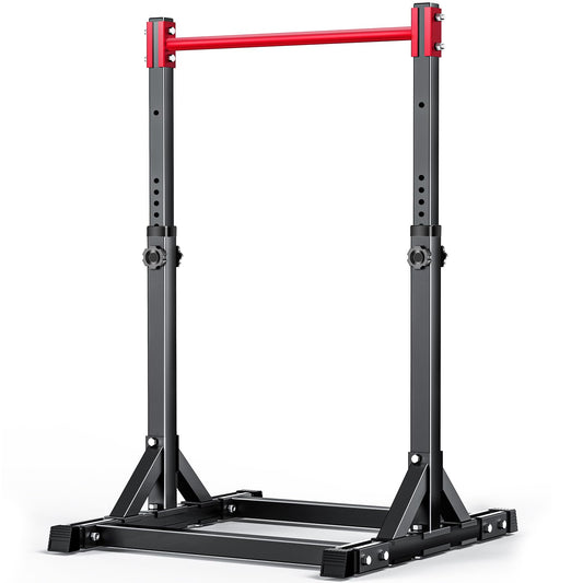 AFFLUENT Pull Up Bar Stand Free Standing Pull Up Bar Station 8 Adjustable Heights Power Tower for Home Gym Workout 330lbs Capacity Red