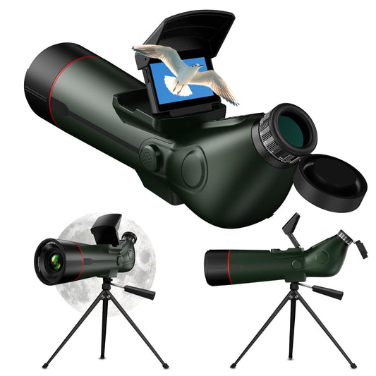 Smart Telescope with Desktop Tripod,Electronic Telescopes with 4K Astrophotography Camera,78mm Large Objective Lens, Portable Refractor Telescope Bird Watching, Wildlife Viewing
