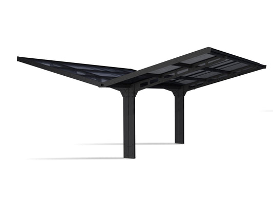 Palram - Canopia Sydney 19 Ft. x 19 Ft. Carport, Black & Gray