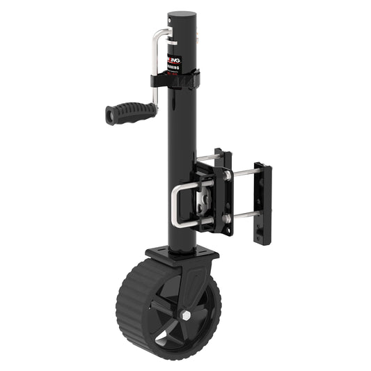 TOWKING 8-inch Wheel Trailer Jack, 13" Vertical Movement, 2000 lbs, for RV, Boat, Trailer and More, Black