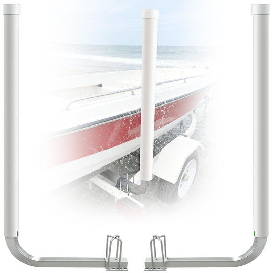 Boat Trailer Guide-ons-60,2*316L Stainless Steel Trailer Post Guide on,2*UPVC Tube Trailer Guide Bars,mounting Hardware Included,for Fishing Boats,Kayaks,Canoes,ski Boats and More