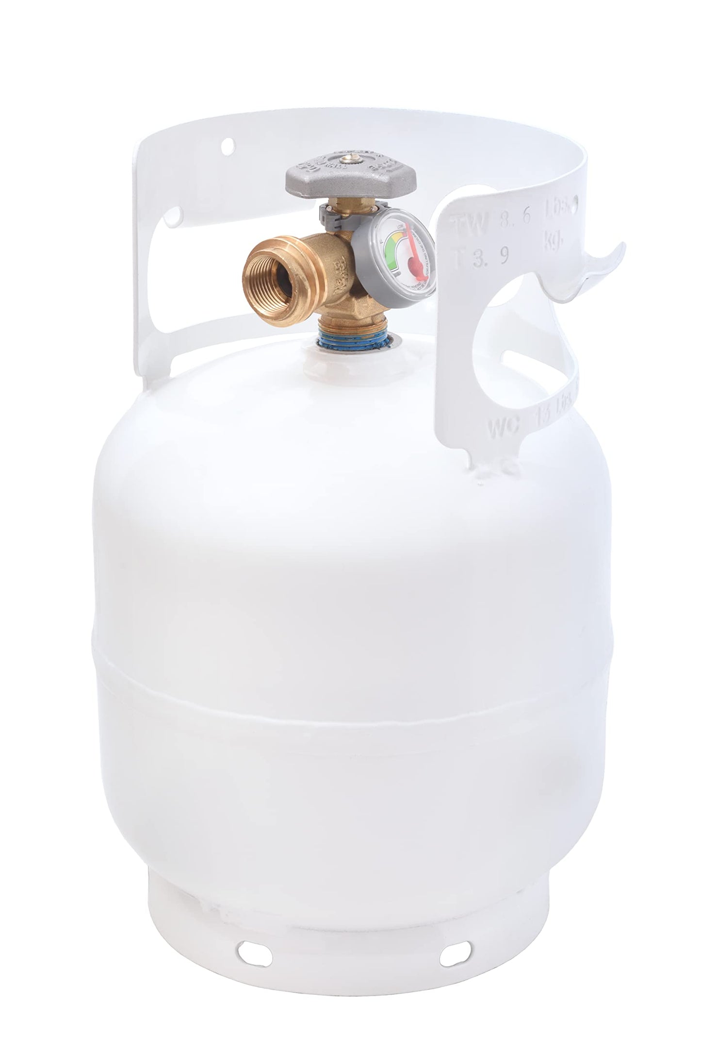 Flame King 5lb Propane Tank with Gauge and Bracket for Grills, BBQs, Camping, Fishing, Outdoor Activities