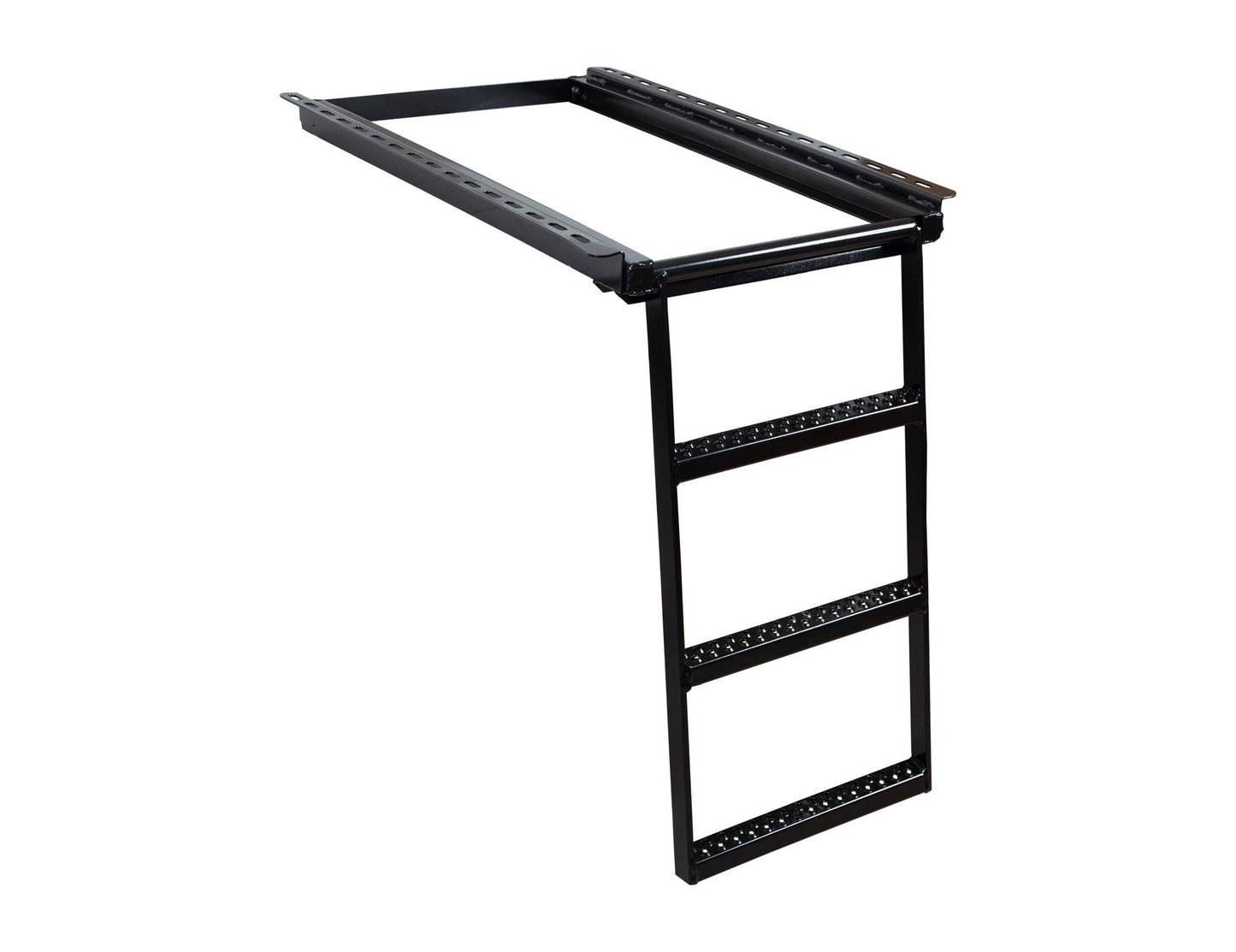 Buyers Products 5233000 Black 3 Rung Retractable Truck Step, Heavy Duty Non Slip Truck Bed Ladder Step for Trucks, Trailers, Semis, Powder Coated Steel, Slide In Storage, Bolt On or Weld On Install