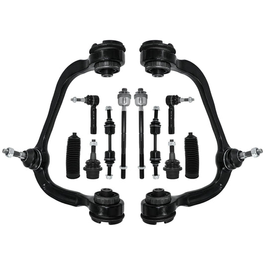 HAWK BROTHER Control Arm, Replacement for Front Upper Control Arm with Ball Joint Sway Bar Outer Tie Rod Suspension Kit Compatible With 2009-2014 F-150 2WD, 2007-14 Ford Expedition - 12 Pcs