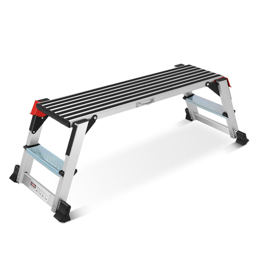 Aluminum Work Platform, 40"×12"×20" Step Stool Foldable, Work Platform Step Ladder for Washing Vehicles, Cleaning, Painting 330 LBS Capacity