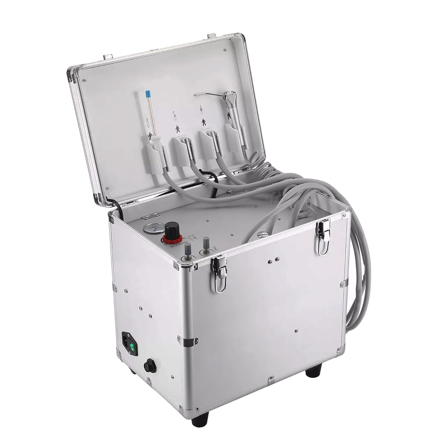 Portable Veterinary Dental Delivery Unit with Air Compressor and Suction System for Veterinary Dental Clinic and Pet Clinic (4-Hole Handle)