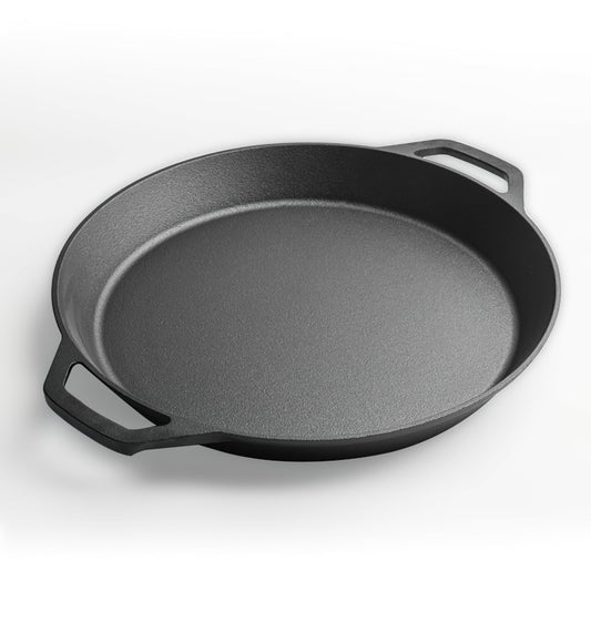 YYMIYU Heavy-Duty Pre-Seasoned Cast Iron Skillet - Dual Assist Handles - Use in the Oven, on the Stove, on the Grill,Commercial or Over a Campfire (20 Inch)