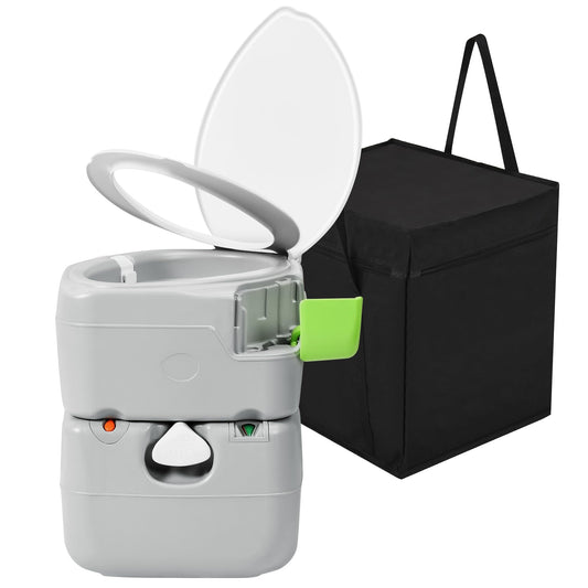 YITAMOTOR 5.8 Gal Portable Toilet for Adults, Camping Porta Potty with Diagonal Elongated Bowl Seat, Sprayer, Bag, Level Indicator, Anti-Leak RV Travel Porta Potty for Outdoors Indoors Hospital Boat