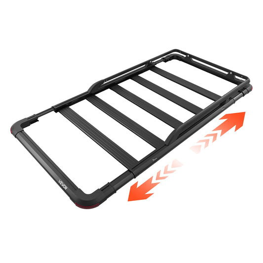 VEVOR Roof Rack Cargo Basket, 64 x 39 x 4.53 in, Heavy Duty Roof Top Carrier Basket with Extension, 200 lbs Capacity, All-Weather Car Top Luggage Holder, Universal Fit for SUVs Trucks Vehicles Pickups