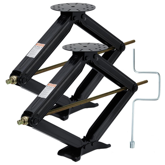 Garvee 30 in RV Scissor Jack - 7500lb Heavy Duty Leveling Stabilizer with Crank Handle, Stable Base, 4 in-30 in Adjustable Height, Powder Coated Steel for Travel Trailers, RVs & Campers - 4 Pack