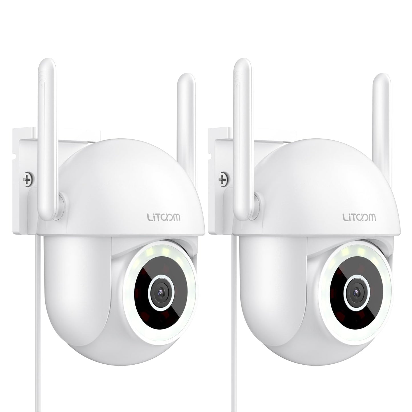 litokam 4MP Security Camera Outdoor, 2.5K Cameras for Home Security Outside with 360° PTZ, Color Night Vision, WiFi Cam with Siren, Auto Tracking & AI Motion Detection, 2-Way Talk (2 Pack)