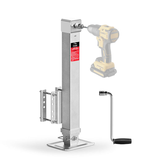 FZZD 8000 lbs Heavy Duty Trailer Jack, 20-24V Cordless Drill Compatible，28.6" Lift, for RV, Yacht, Boat Trailer Jack