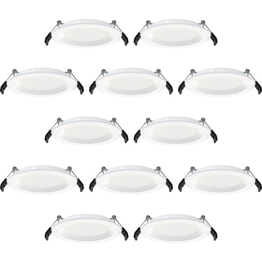 RAB Lighting WFRL-Field-Adjustable Edge-Lit LED Downlight-Canless Wafer Design-Black/White Trim-5CCT Selectable 2700K-5000K-90 CRI-Wet Rated/Dimmable for Modern Ceilings (WFR34-4B/BP - 12 Pack)