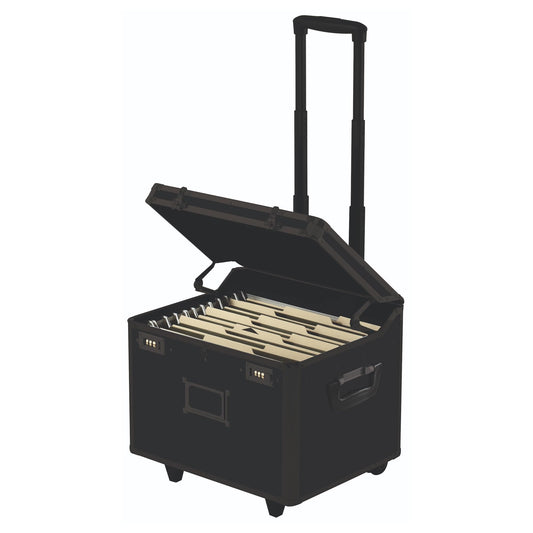 Vaultz Locking Mobile File Chest, Letter/Legal Files, 17.5" X 15.5" X 14.5", Black