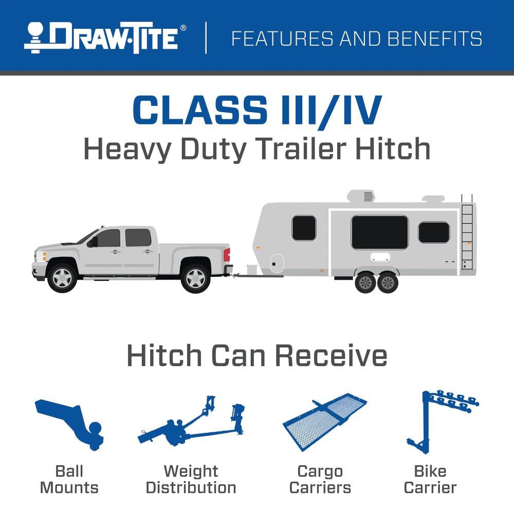 Draw-Tite 76226 Class 3 Trailer Hitch, 2 Inch Square Receiver, Black, Compatible with 2011-2025 BMW X3 and 2019-2025 BMW X4.