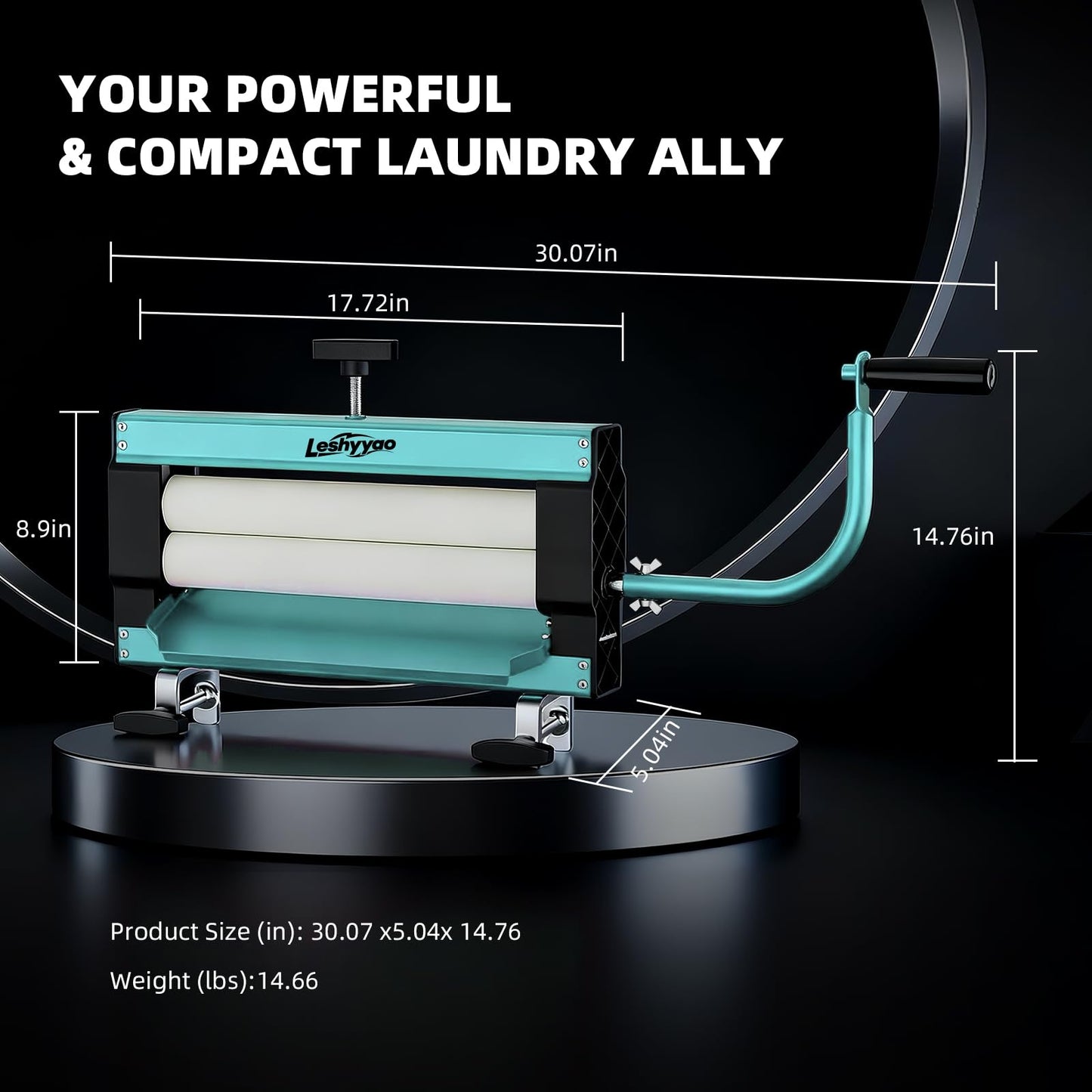 Clothes Wringer - Manual Hand-Crank Rotary Heavy-Duty Dryer with Thick Drum to Remove Moisture from Towels, Jeans, and Suede - Portable for Off-Grid, RV Camping, Emergency Prep