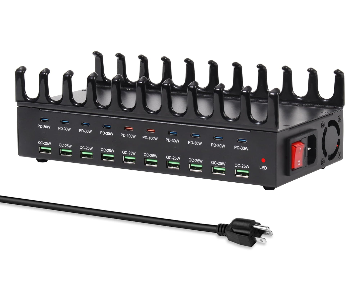 690W Charging Station for Multiple Devices, 20-Port USB C Fast Charging Station with Double 100W PD PPS Port, Multi Device Fast Charger Dock for MacBook Pro Laptop, iPhone, iPad, Tablet, Cell Phone