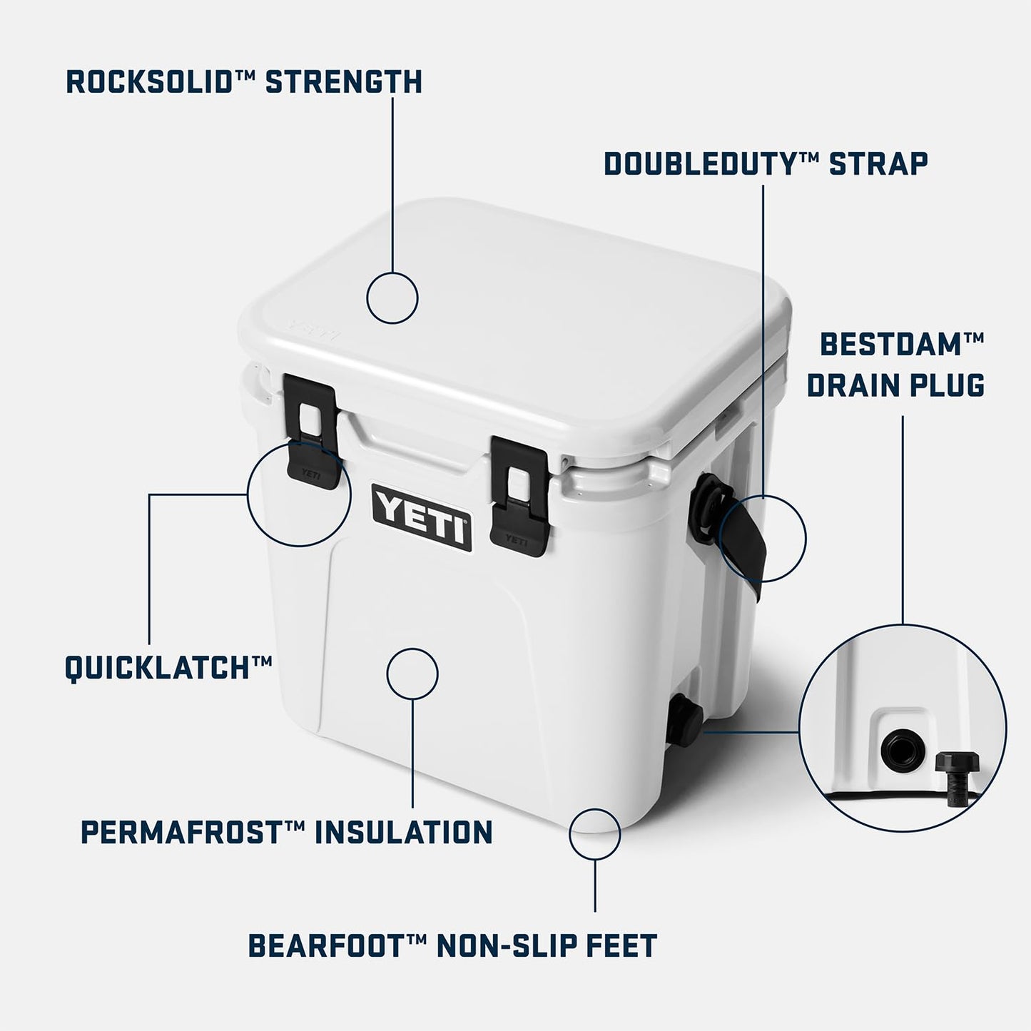YETI Roadie 24 2.0 Hard Cooler with DoubleDuty Shoulder Strap and Drain Plug, Charcoal