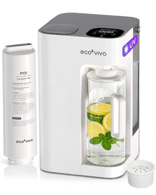Mate 3 UV Countertop Reverse Osmosis System Water Filter with Remineralization & Autofill Pitcher, 9-Stage RO Water Filtration, 3:1 Pure to Drain, No Installation, Self-Cleaning, Reduce TDS, White