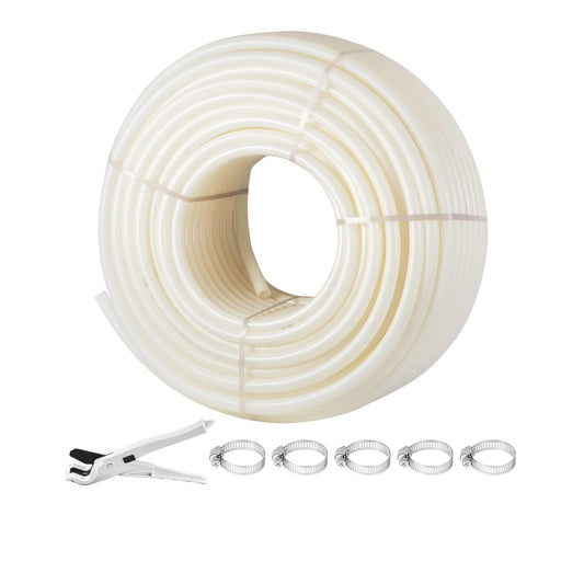 VEVOR PEX Pipe, 1 Inch x 500 FT Tubing, Non Oxygen Barrier White B Pipe, Flexible Water Line for RV Sewer Hose, Plumbing, Radiant Heating