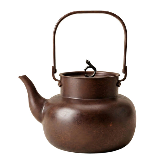 YJX 54.1oz Pure Copper Tea Kettle For Stovetop, Non-Coating Copper Teapot, 1600ML Large Tea Pot, Real Copper Kettle with Tea Ball for Loose Tea, Vintage Craftmenship for Home Deco, Chinese Tea Set