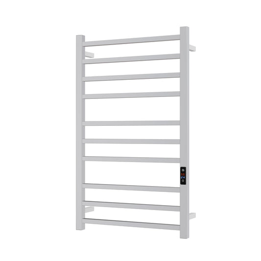 SATOH Towel Warmer for Bathroom Heated Towel Rack Wall Mounted Electric Drying Rail with Plug-in Installation & Timer Stainless Steel Hot Towel Warmer - 88cm x 53cm (Polished Chrome)