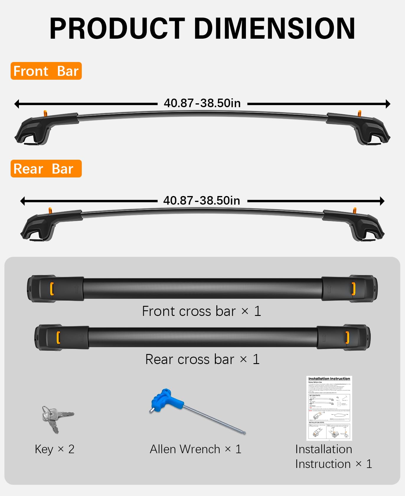 HmmtyRack 360lbs Roof Rack Cross Bars with Top-Lock Compatible with Subaru Outback Wilderness 2022-2025, Heavy Duty Aluminum Crossbar with Hooks for Rooftop Cargo Carrier Luggage Kayak