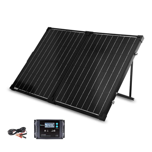 Renogy 100W Portable Solar Panel, 25% High Efficiency Solar Panel Kit with 20A Charger Controller for 12V Battery&Power Station, N-Type Foldable Solar Panels w/Tempered Glass for RV, Camping Off-Grid