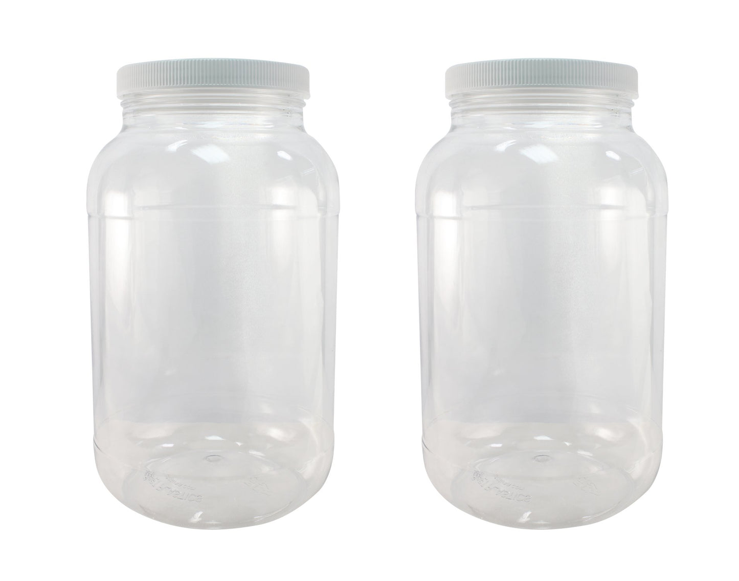 Pinnacle Mercantile 1 Gallon Plastic Jars with Screw on Lined Lids 24 Pack Wide Mouth Food Storage Containers