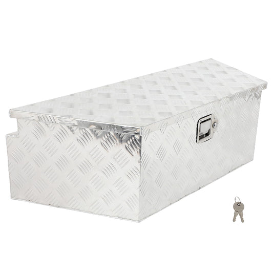 SCITOO 39 Inch Heavy Duty Truck Bed Tool Box,Aluminum Diamond Plate Crossover Storage for Most Full Size Pickups,Lockable Weatherproof Chest,Fits 39" Truck Beds,Easy Access to Load and Unload