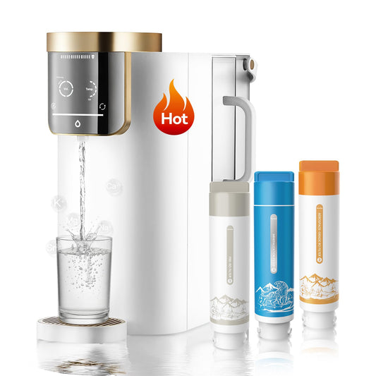 NatureFlow F40-AC（2nd Gen） Reverse Osmosis Water Filter Countertop with UV, Natural Remineralization,10-Stage RO Filtrations, 4:1 Pure to Drain, pH9 Alkaline Water Purifier,BPA Free,NSF/ANSI/UL/FDA