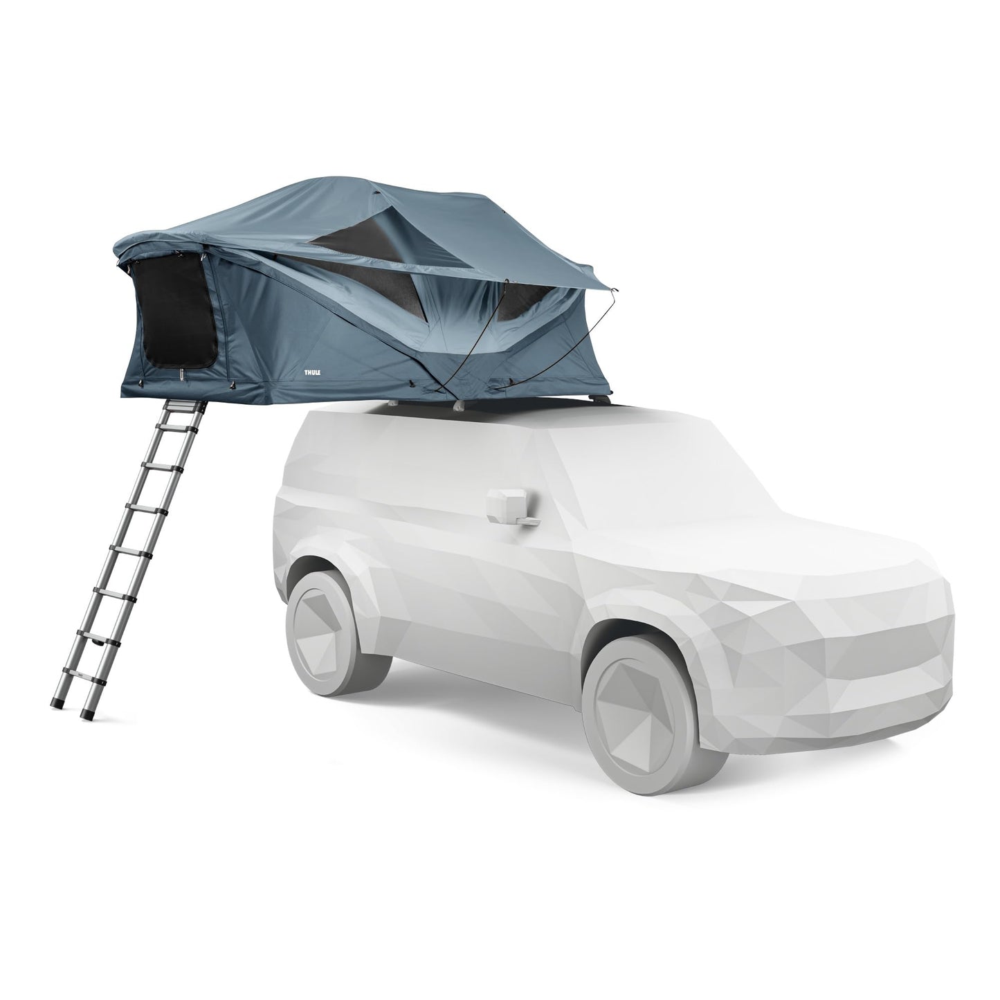 Thule Approach M - Slate - Soft Shell Rooftop Tent - 3 Person Tent - Luxurious Dual-Density Memory Foam Mattress Included - Large Panoramic Windows with Breathable mesh - Lockable mounting Brackets