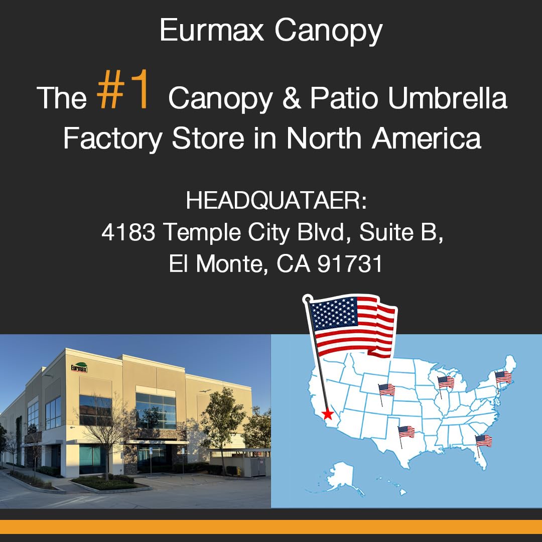 Eurmax USA 10x20ft Pop Up Canopy, Commercial Instant Tent for Outdoor Events, Patented No-Tip Rolling Storage Bag with 6 Sandbags,UV & Water Resistant,Heavy Duty Portable Shelter Gazebo,Beige
