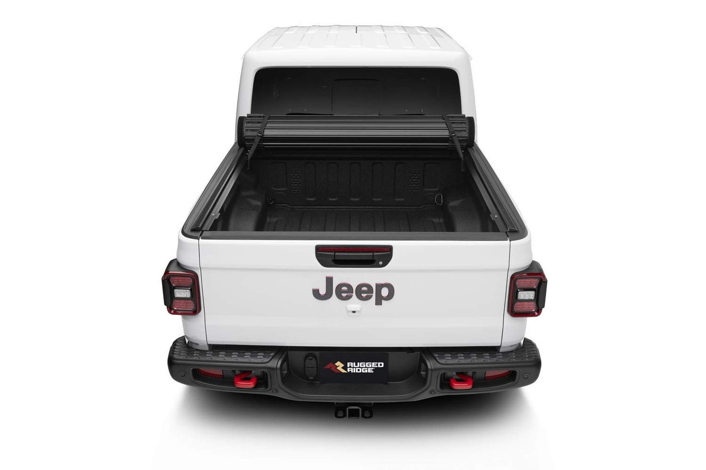 Rugged Ridge Armis Hard Rolling Tonneau Cover for Jeep Gladiator JT | Weather Resistant, Full Bed Access | 13550.23 | Fits 2020-2025 Jeep Gladiator JT with or without Trail Rails