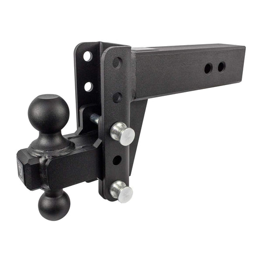 BulletProof Hitches - 3.0" Adjustable Extreme Duty Trailer Hitch (36,000 lb. Rating) - 4" Drop/Rise with 2" and 2 5/16" Dual Ball - Powder Coat, Solid Steel, Corrosion-Resistant