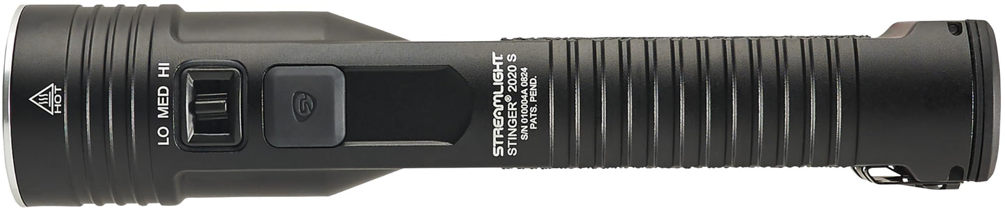 Streamlight 78202 Stinger 2020 S 2000-Lumen Rechargeable Flashlight with 120V AC/12V DC 1 Holder Charger, Black