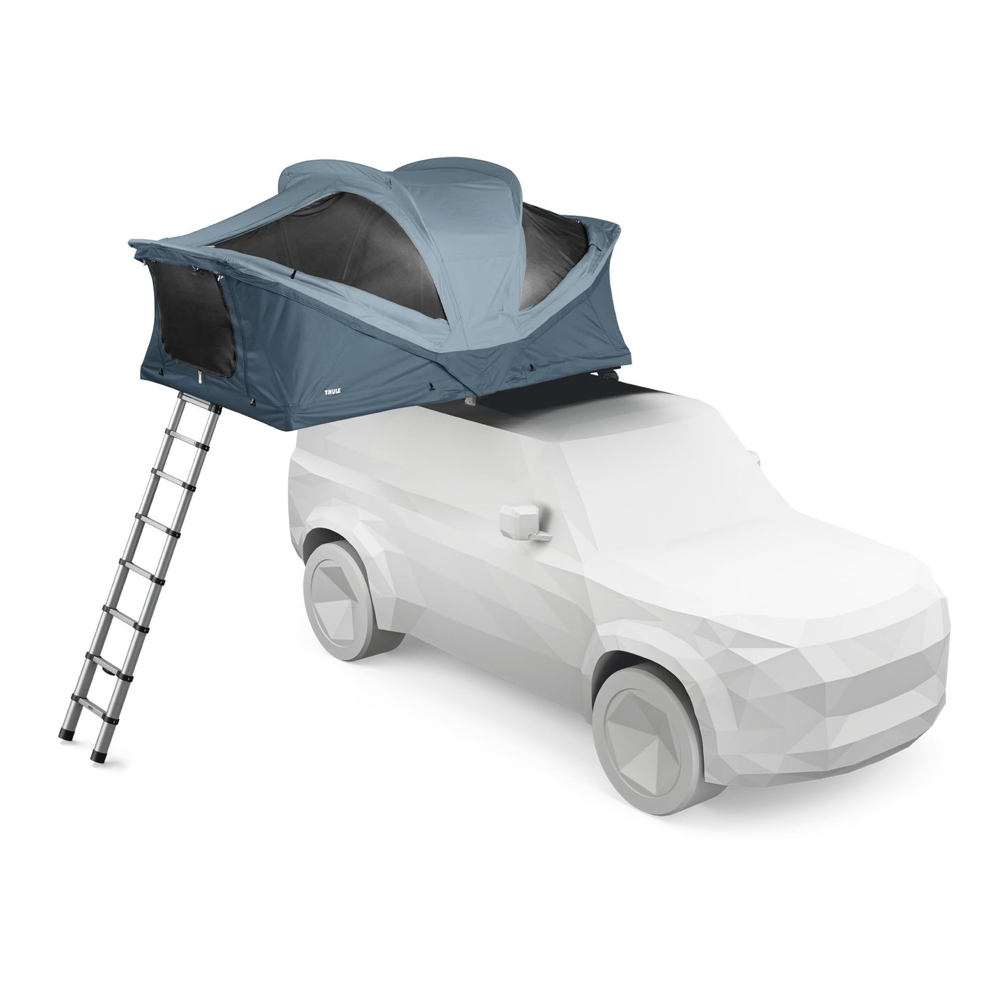 Thule Approach M - Slate - Soft Shell Rooftop Tent - 3 Person Tent - Luxurious Dual-Density Memory Foam Mattress Included - Large Panoramic Windows with Breathable mesh - Lockable mounting Brackets