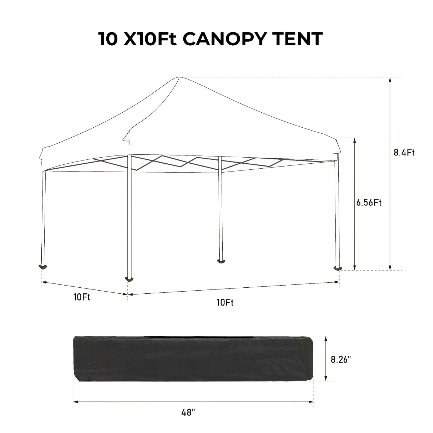 Trygoal 10x10FT Canopy Tent, Outdoor Gazebo Pop up Canopy with 4 Removable Sidewalls & 2 Windows, Patio Camping Shade Canopy with 4 PCS Weight Sand Bag & Carry Bag, Ideal for Parties Events, Grey