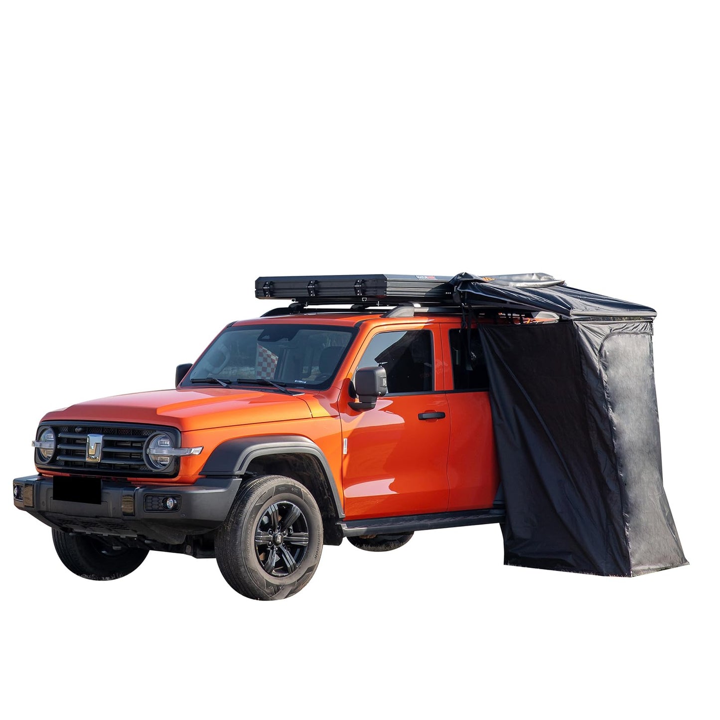 Car Side Tent, Roof Top Popup Toilet Tent Car Side Shower Room Privacy Enclosure Dressing Room Roof Rack Shower Tent Room with LED Light Strip for Camping Boating Fishing Travel Dressing
