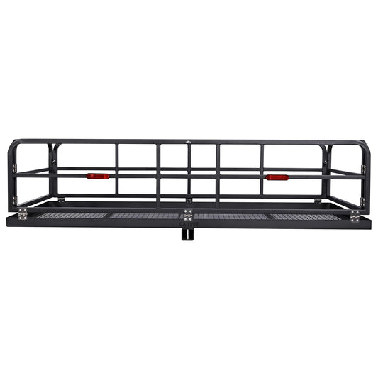Garvee Foldable Hitch Mount Cargo Carrier, 750 Lbs Heavy Duty Steel Hitch Racks for 2'' Receiver, Folding Luggage Racks for Trailers, RVs, SUVs, Rust-Resistant & Easy to Assemble