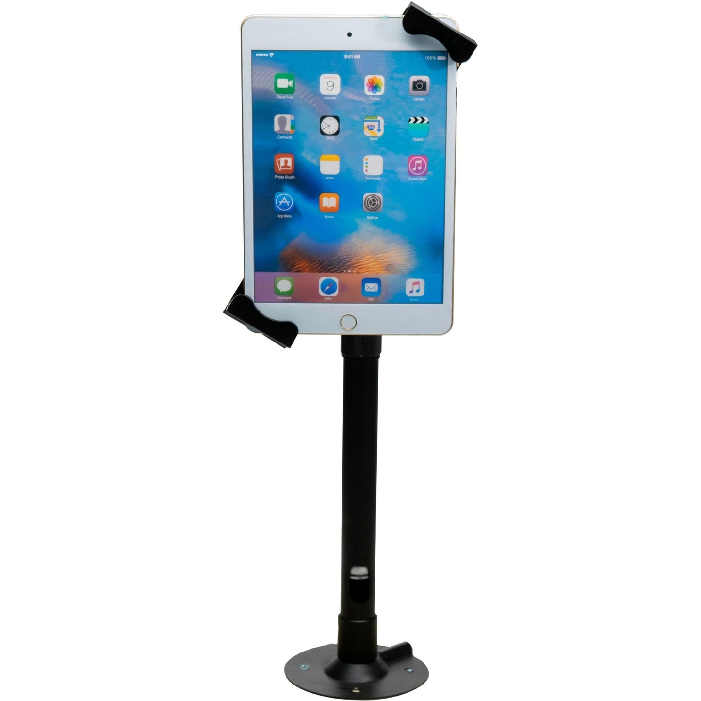 Tabletop Pole Stand – CTA Height-Adjustable Security Elbow Mount with Lock and Key Security System for iPad 7th/8th/9th Gen. 10.2",Surface Pro 4,Surface Go 3 & Other 7-14" Tablets (PAD-HATUE) – Black