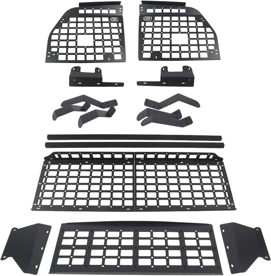 for Toyota Sequoia 2008-2022 Modular Storage Panel Shelf Rear Trunk Luggage Molle Panel Luggage Carrier Trunk Organizer Aluminum Alloy (Whole Kit)