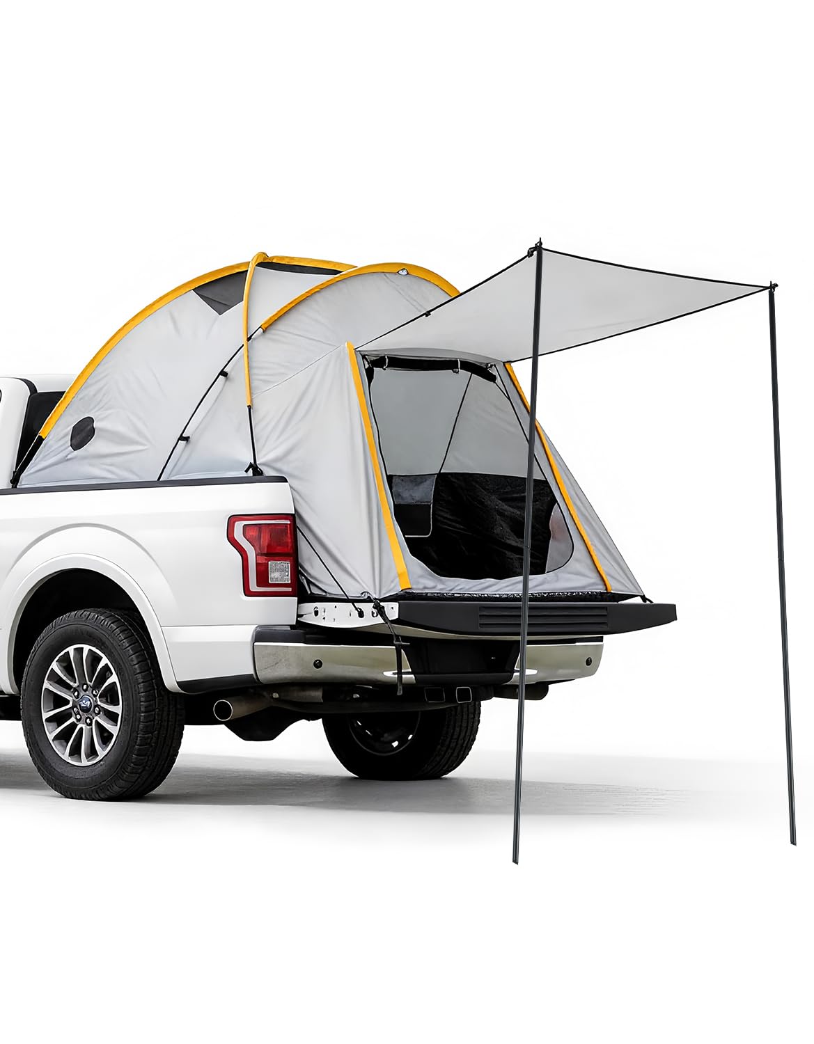 Truck Bed Tent with Awning Pickup Truck Tent for 8.2 ft Bed Waterproof PU3000 Oxford Camping Tent Portable Truck Camper for Chevy Silverado Ram GMC