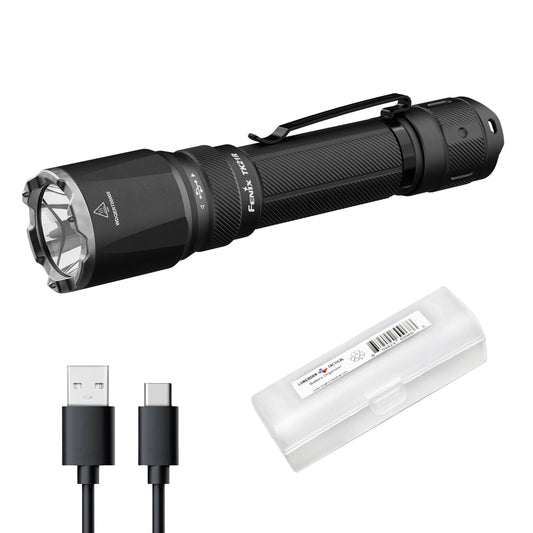 Fenix TK21R Tactical Flashlight, 3600 Lumens High Lumen USB-C Rechargeable Fast Charging Compact Waterproof Single Hand Operation with Lumentac Organizer