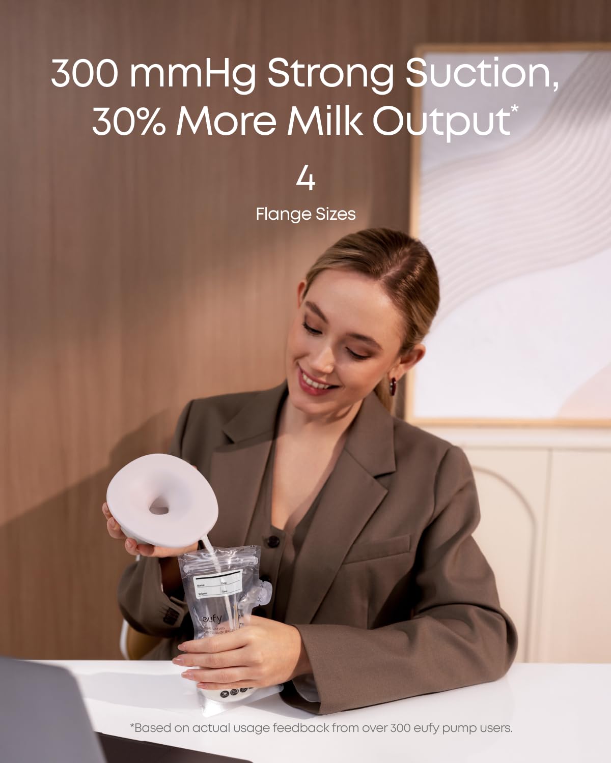 eufy Security Heated Wearable Breast Pump S1 Pro, Slim Hands-Free with Industry-Leading HeatFlow Tech, Wireless Charging Case, App-Controlled OptiRhythm, 300 mmHg Strong Suction, in-Bra Use