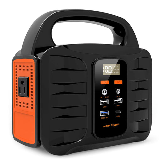 Portable Power Station 155Wh 42000mAh, Solar Generator with 110V/100W AC Outlet, DC 12V Output, USB QC3.0 & Type-C, LED Flashlight, Lithium Battery Backup Power Bank for Home Camping Travel Outdoors