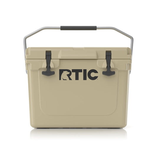 RTIC 20 QT Ultra-Tough Cooler Hard Insulated Portable Ice Chest Box for Beach, Drink, Beverage, Camping, Picnic, Fishing, Boat, Barbecue, Tan