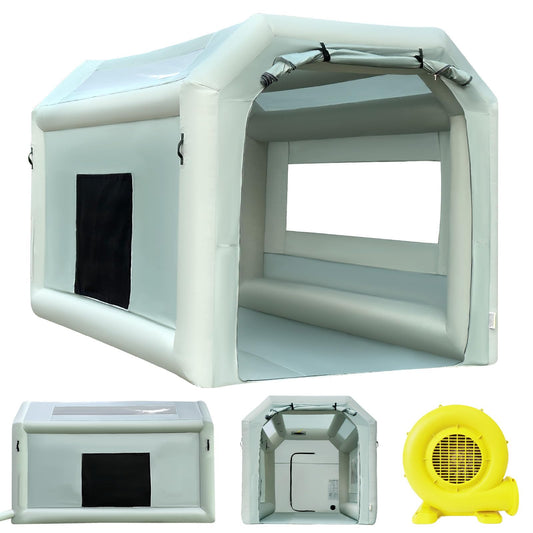 OZIS 13x8.2x8.2Ft Inflatable Paint Booth with Blower and Air Filter System Portable Paint Spray Booth for DIY Painting Car Truck Motorcycle Garage Furniture Parts Paint Renovation